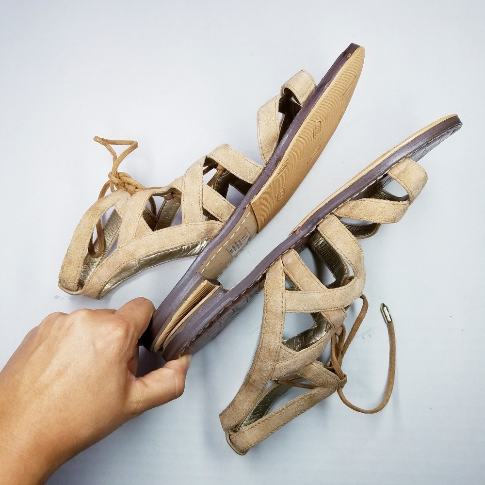 🌸 Sam Edelman | Beige Suede Lace up Sandal - Picture 8 of 11